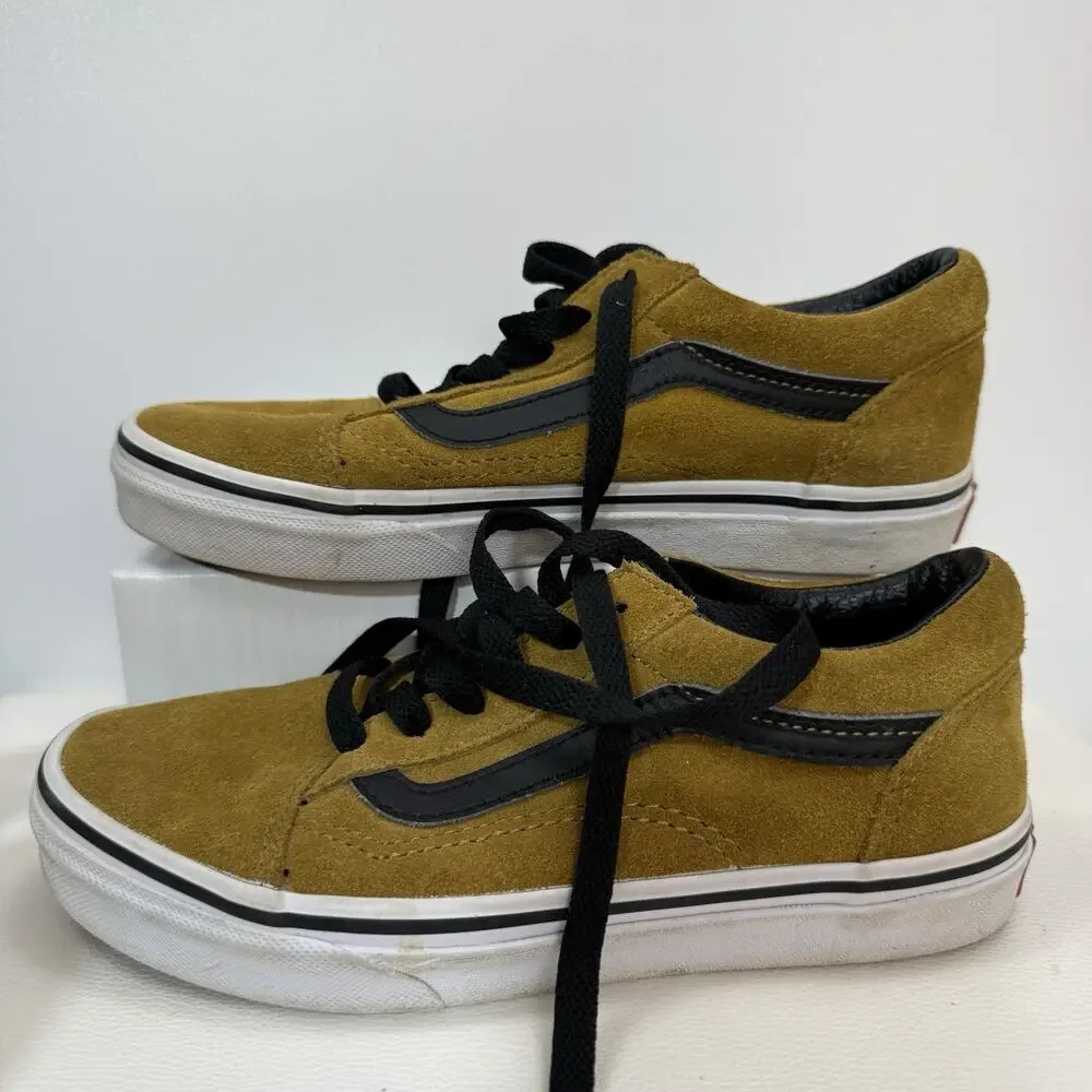 VANS Old Skool Yellow/Gold Suede Canvas UNISEX Kids Size 2.5